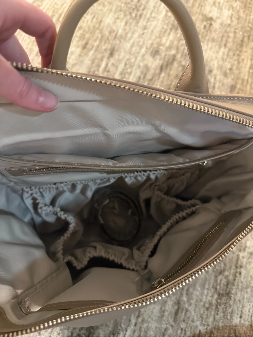 Mina Baie Harper Leather Backpack in Desert